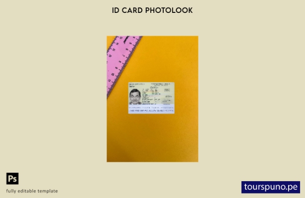 listo para imprimir plantilla frontal de aspecto fotográfico de tarjeta de ide 1